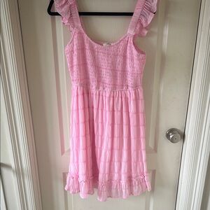 Umgee Light Pink Ruffled Mini Dress